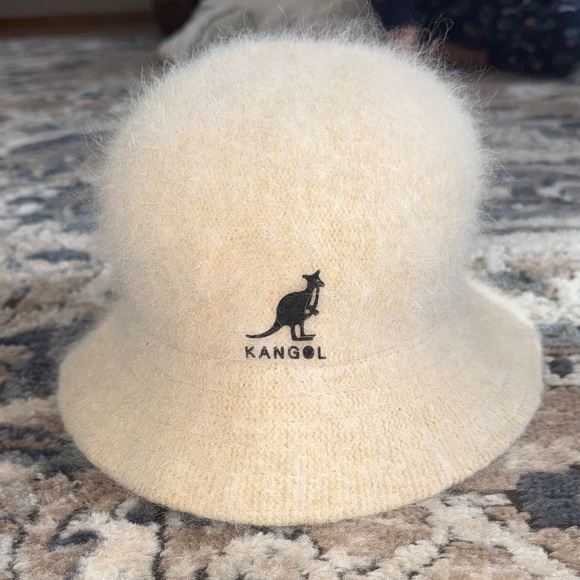 Kangol Accessories - Vintage Kangol Beige Angora Fuzzy Bucket Hat